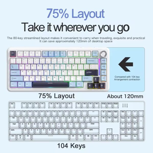 F75 75% Tri-Mode Mechanical Keyboard - Image 2