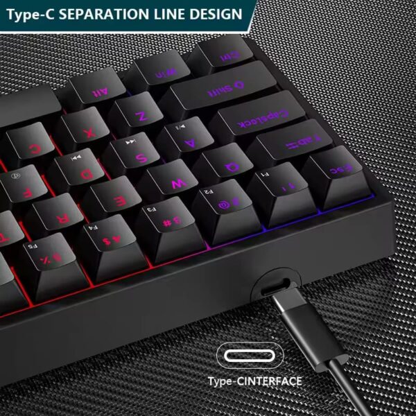 K620 Mini Backlit RGB Gaming Mechanical Keyboard - Image 4