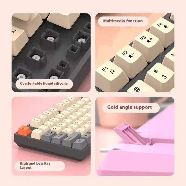 104 Keys Gaming Keyboard with 3 Colors Keycaps - Image 9